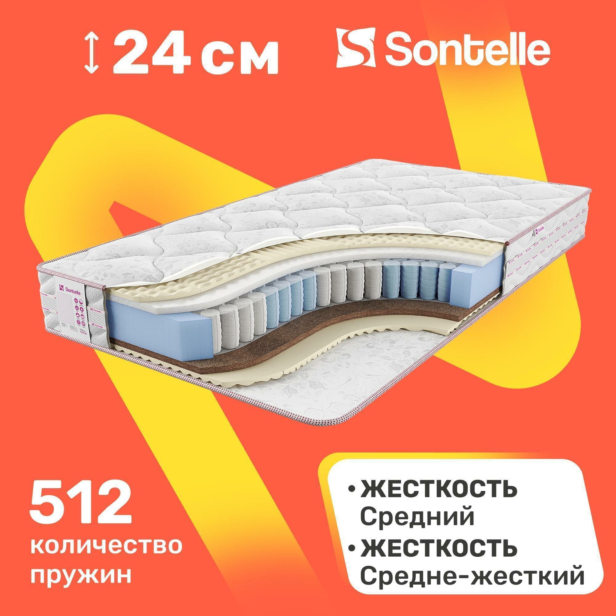 Матрас с независимыми пружинами Sontelle Vivre Castom spring 140x190