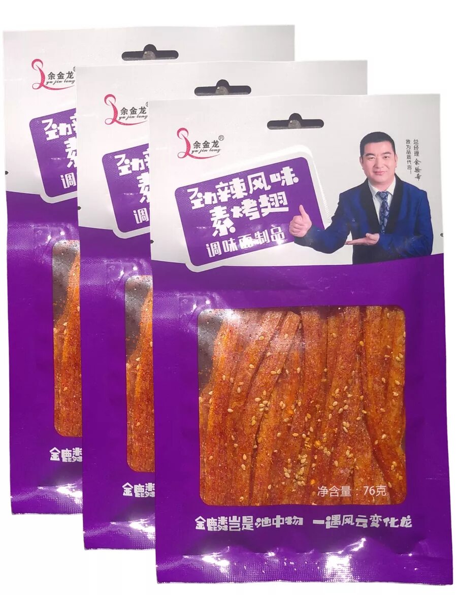 Снэки из соевого мяса острые с кунжутом 76 г * 3 шт