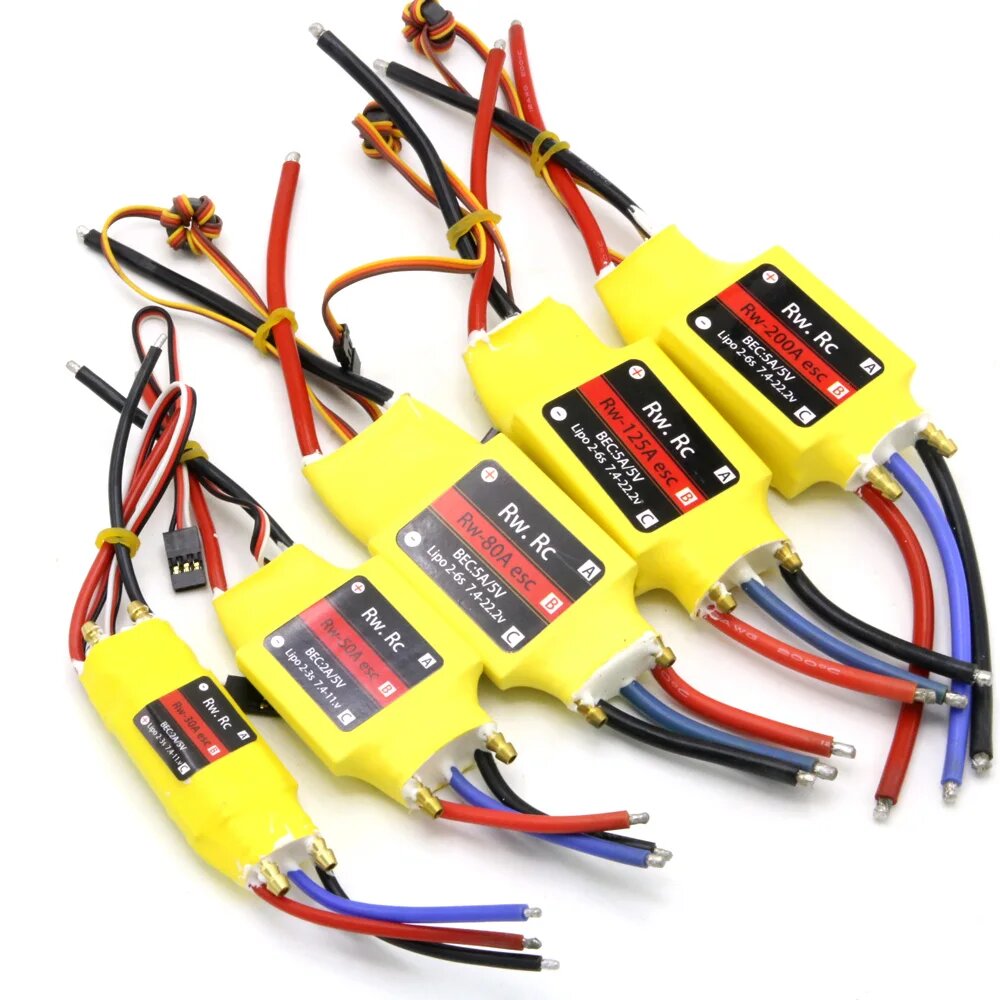 Бесщеточный контроллер скорости для RC лодки 2-6S 200A, 80A ESC 7S