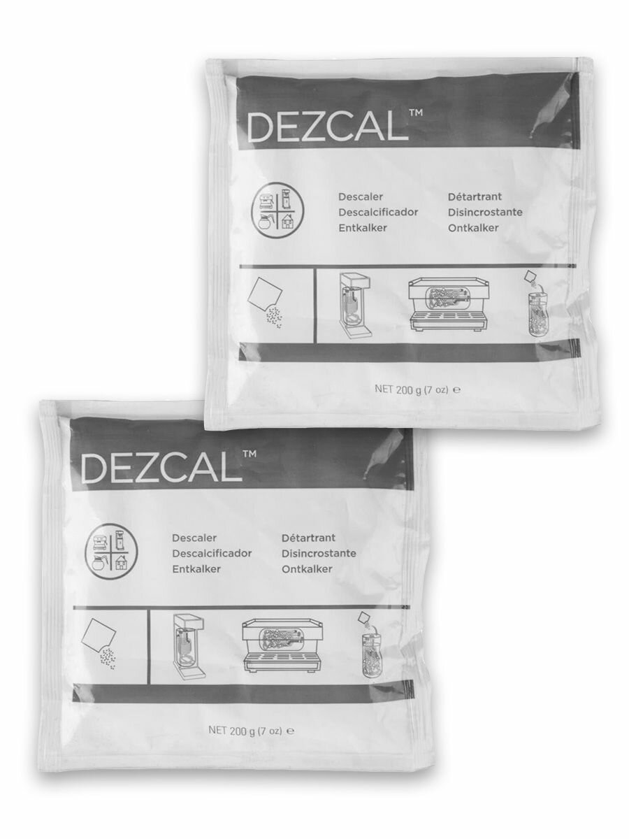 Универсальное чистящее средство для декальцинации Urnex Dezcal, 2 пакета по 200 г