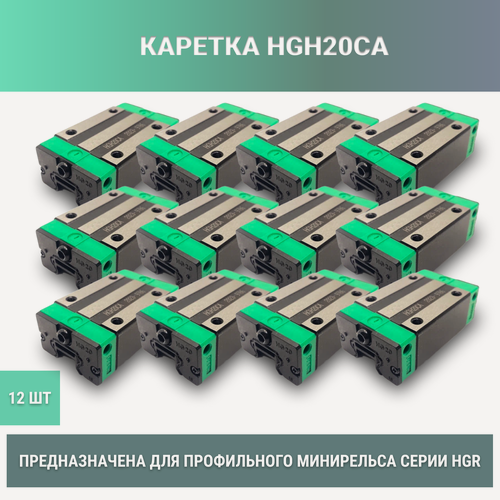 Изображение товара Комплект кареток/ опорного модуля HGH20CA (12 шт.) для профильных рельсовых направляющих