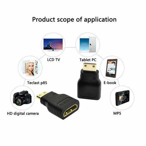 Адаптер-переходник для кабеля HDMI (мама) на mini HDMI (папа)