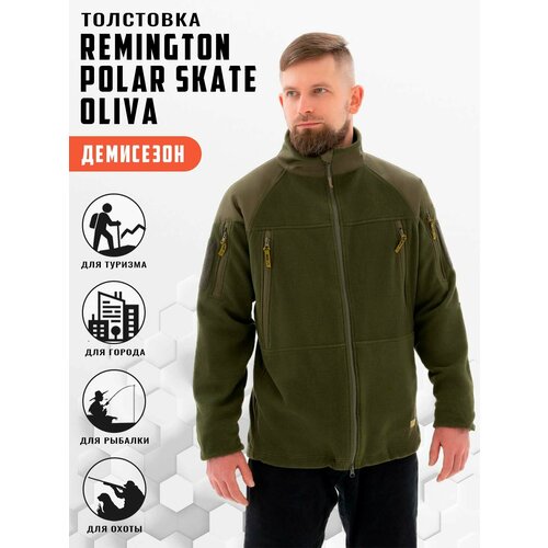 фото Толстовка спортивная remington, размер 3xl, , хаки, зеленый