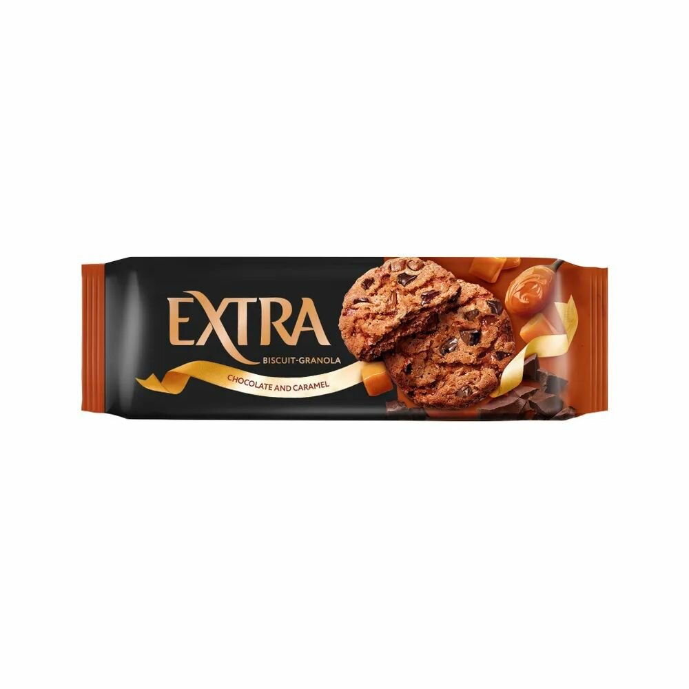 Extra Печенье-гранола Сдобное, шоколад, карамель, 150 г