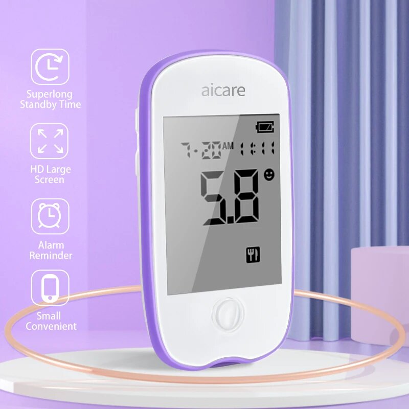 Изображение AICARE глюкометр для диабета, 100p-Strips No meter