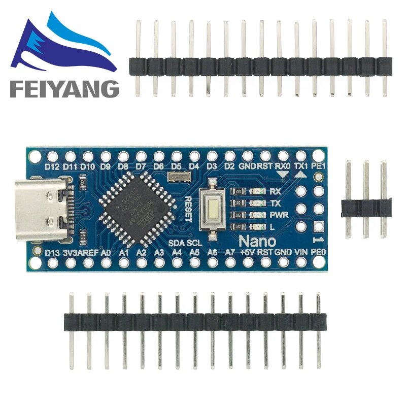Контроллер MINI USB/MICRO USB Nano 100 ATMEGA328P/ATMEGA168P, совместимый с NANO CH340, драйвер USB, без кабеля, 3,0 шт, TYPE-C