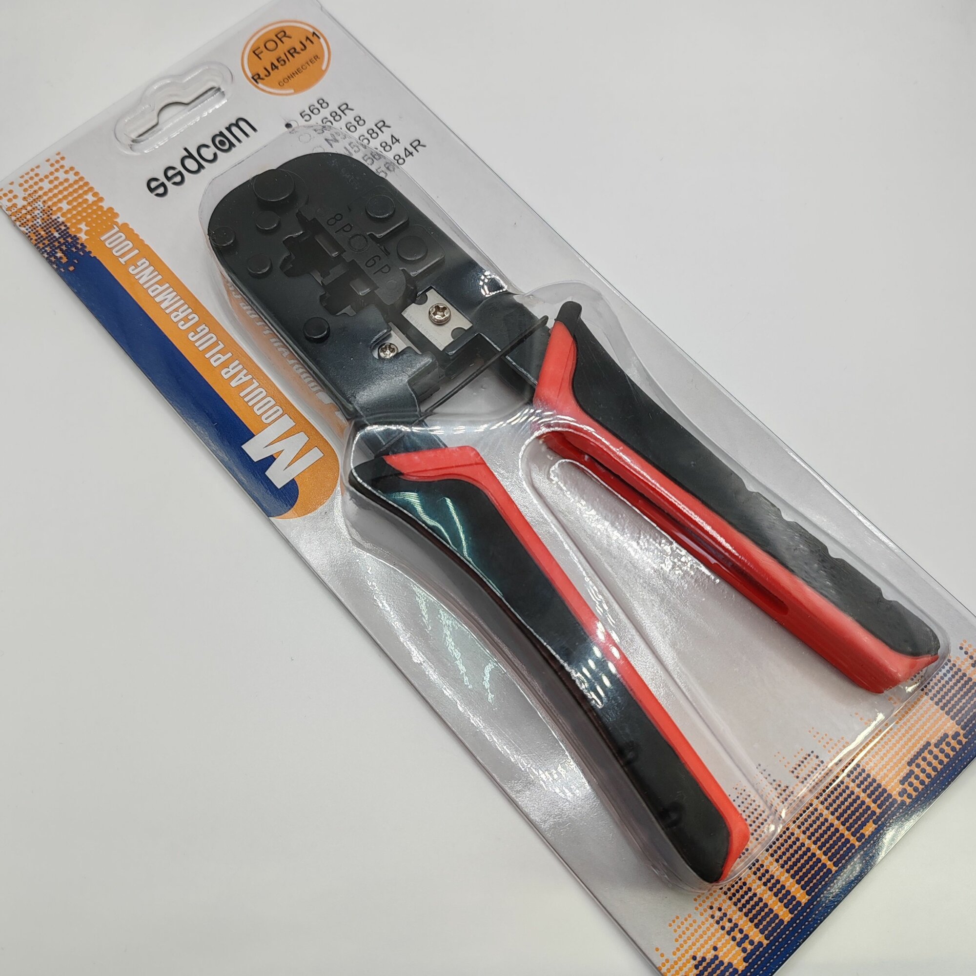фото Кримпер для обжима телефонных и компьютерных клемм RJ45 и RJ12 SSDCAM KR-568