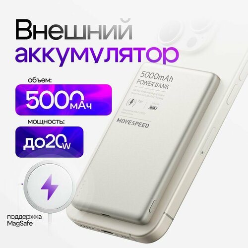 Внешний аккумуляторPower Bank Movespeed 5000 мАч YSPBS05 Silver 1187000₽