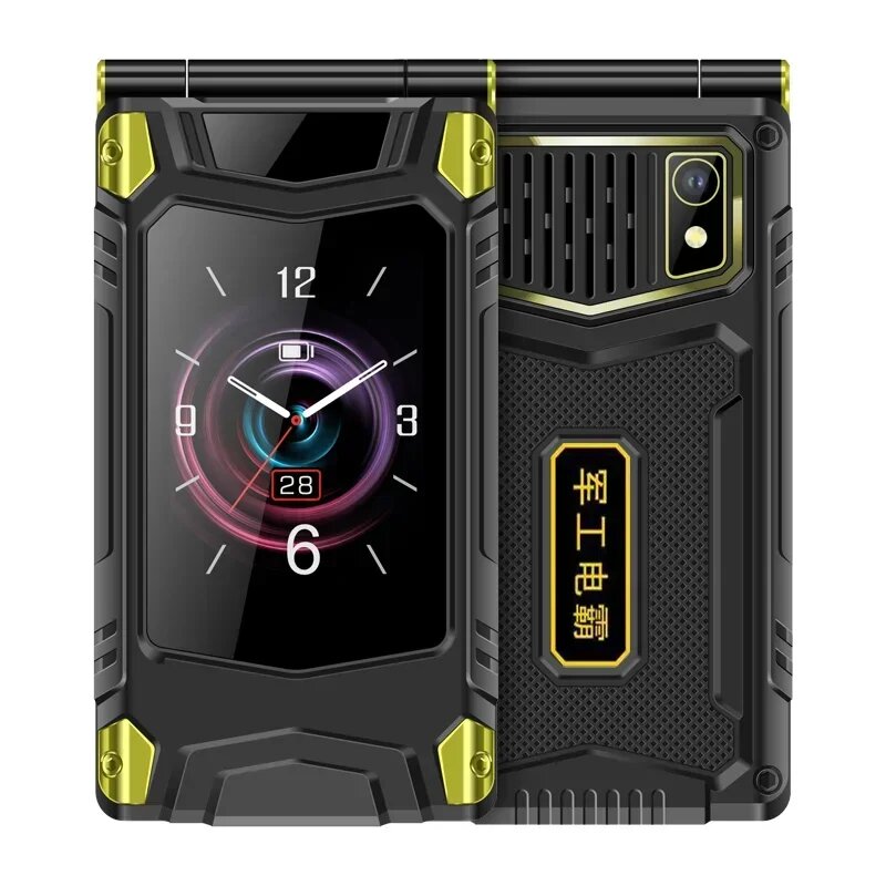YeeMI M7 2G Прочный телефон с двумя SIM-картами и двойным экраном, большие шрифты для старика, 6800 мАч, мобильный телефон, FM-радио, SOS, русская версия
