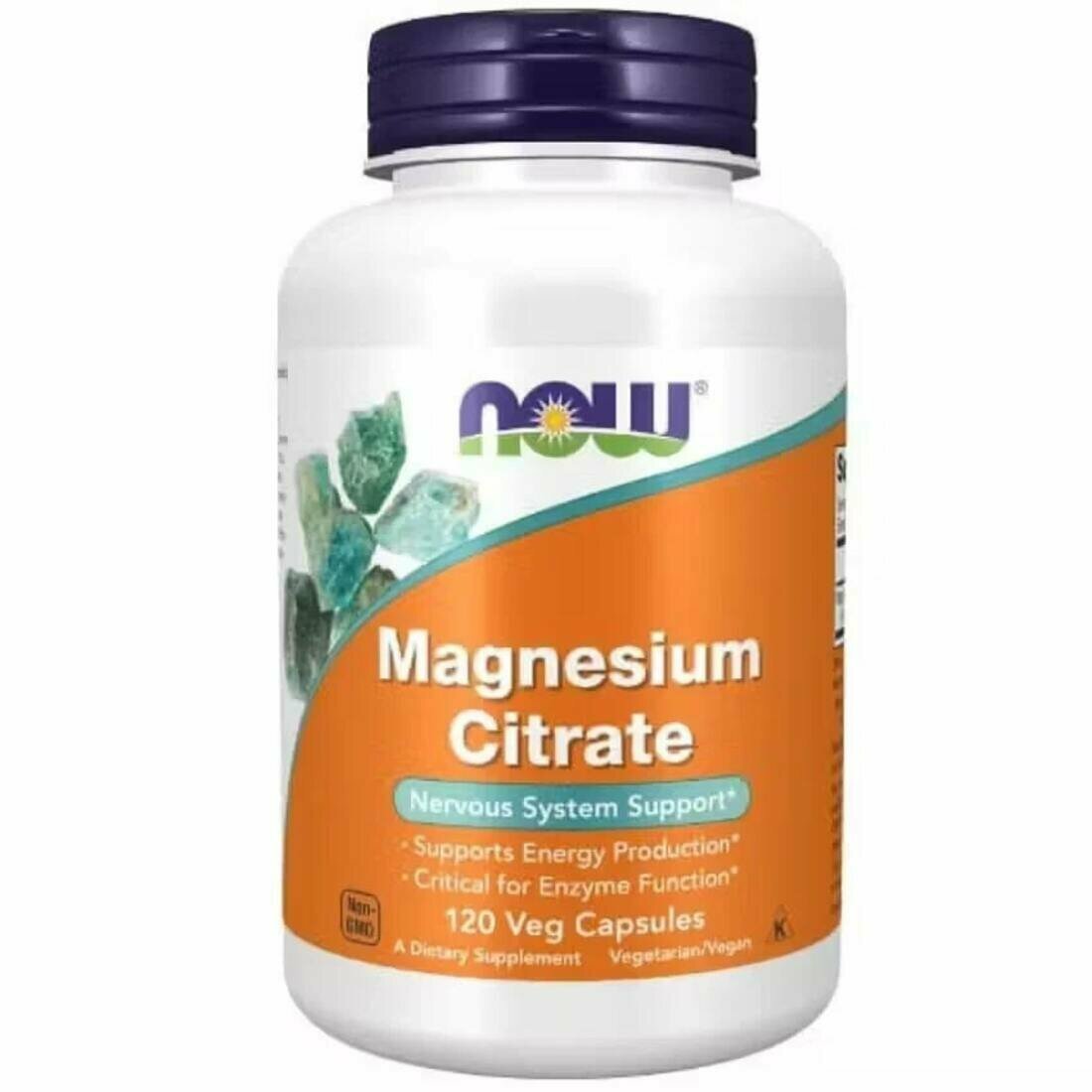 БАД, NOW Magnesium Citrate, НАУ Магний Цитрат, 120 капсул, 400мг