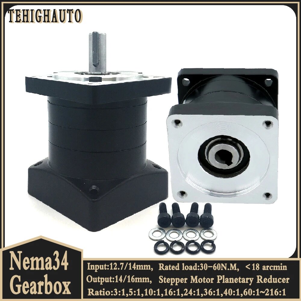 Планетарный редуктор Nema 34 86 мм 3:1,5:1,10:1~216, Ratio 20 to 1, 14 Input 14 Output