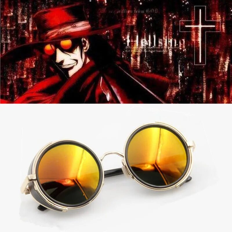 Косплей очки HELLSING Alucard оранжевые, Унисекс