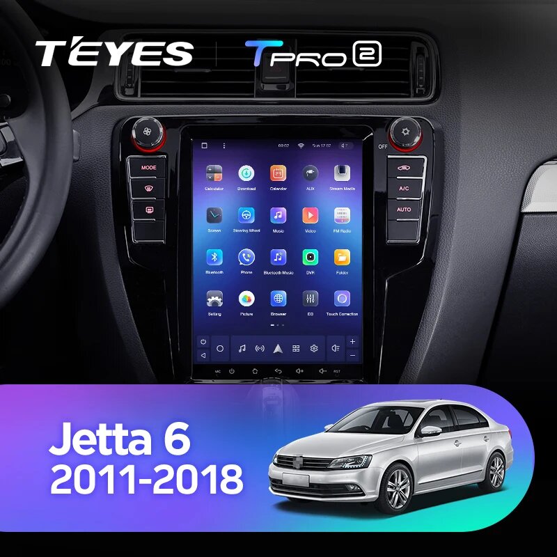 TEYES TPRO 2 Штатная магнитола For Фольксваген Джетта 6 For Volkswagen Jetta 6 2011 - 2018 For Tesla style screen For Тесла Стиль Экран Android DSP 2DIN автомагнитола 2 DIN мультимедиа автомобиля головное устройство, JETTA6 TPRO2 64G-B — фото 1