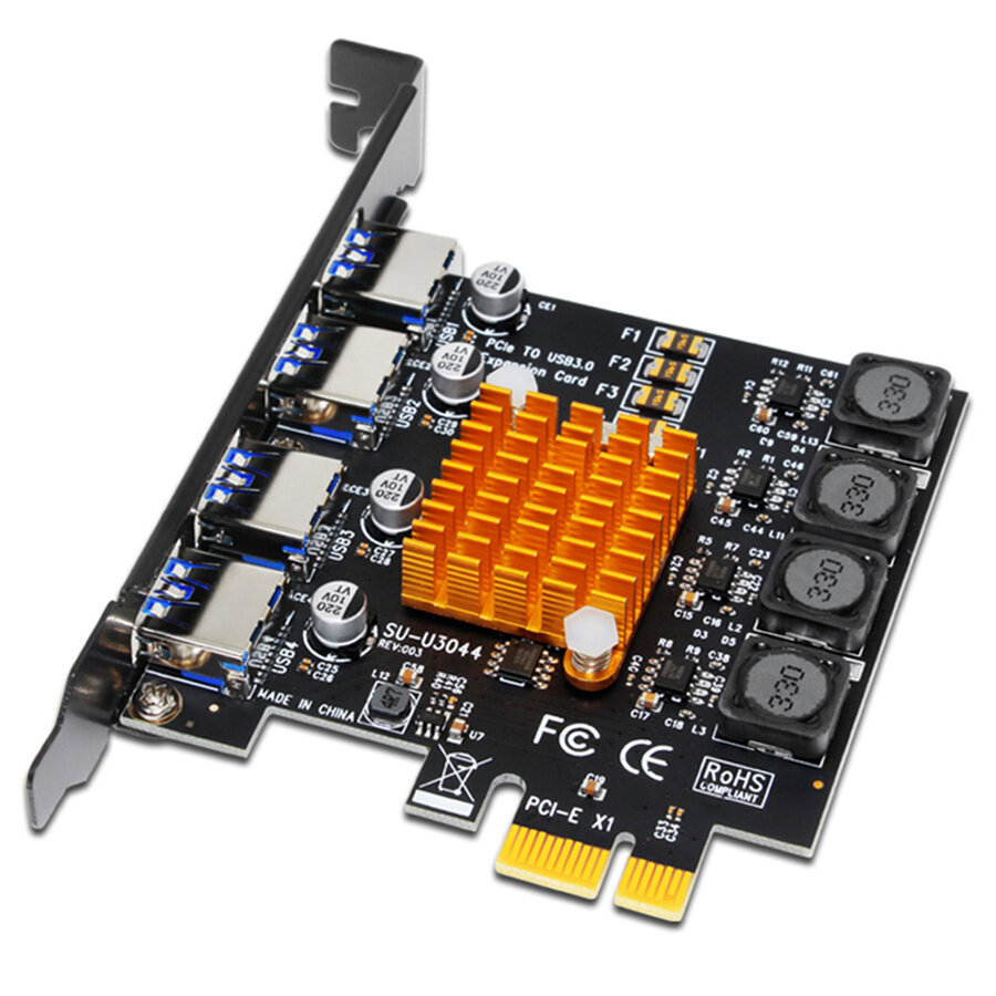 4-портовая карта usb 3.0 pci express, плата расширения usb 3.0 pci-e, адаптер, контроллер usb 3.0 hub для пк, карта расширения usb3.0 pcie