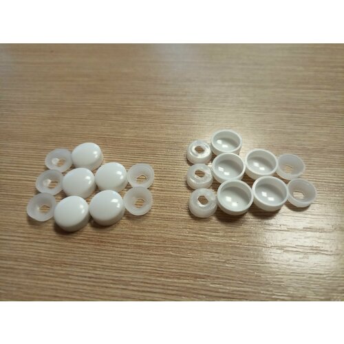 Декоративные колпачки для саморезов белые 10 штук