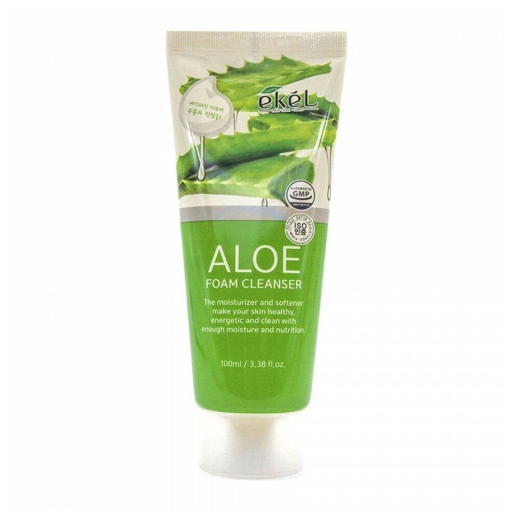 Ekel пенка для умывания с экстрактом алоэ Aloe Foam Cleanser, 100 мл, 100 г
