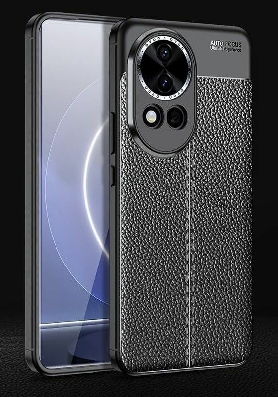 Чехол на Huawei Nova 13 силиконовый под кожу чёрный противоударный