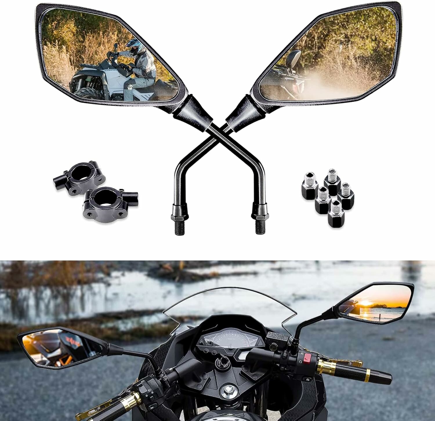 Зеркала заднего вида для мотоцикла ATV M10, М8 — фото 1