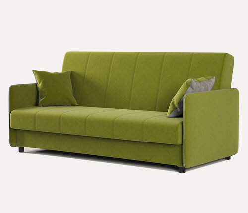 Изображение товара Диван-кровать Шарм-Дизайн Стиль 140х190 см, диван раскладной, книжка, велюр Дрим эппл, цвет зеленый