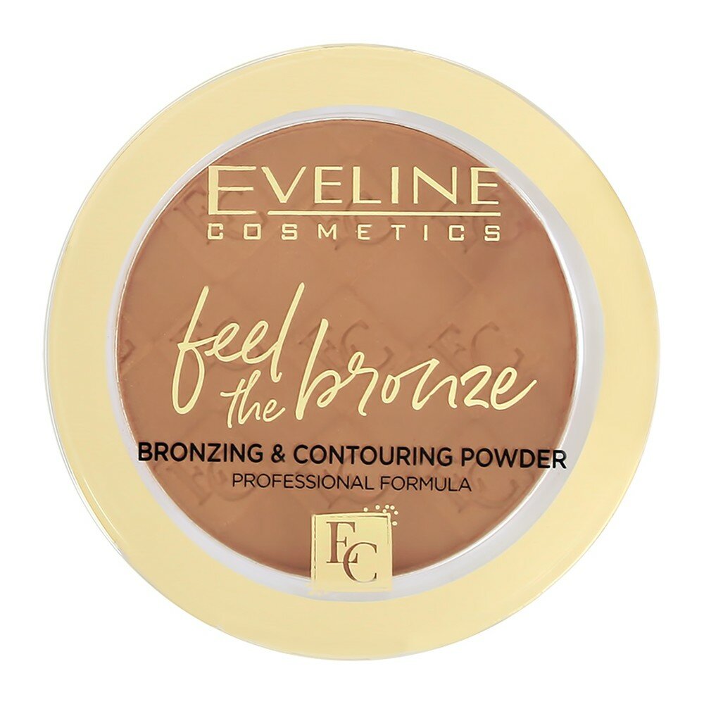 Бронзер для лица EVELINE FEEL THE BRONZE с ароматом шоколада, тон 02 chocolate cake