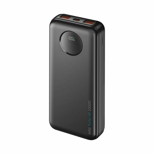 Внешний аккумулятор NRG Turbo V4 10000 мА-ч, дисплей, powerbank черный, Deppa, 33681