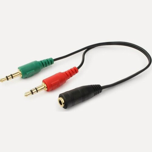 Изображение товара Кабель аудио сигнала Cablexpert , джек3.5 наушники (папа)+ 3.5 микрофон (папа)-> джек3.5 4pin (мама)