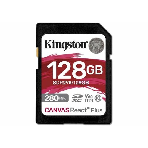 Карта памяти SDXC 128ГБ Class10 Kingston Canvas React Plus UHS-II (sdr2v6/128gb)