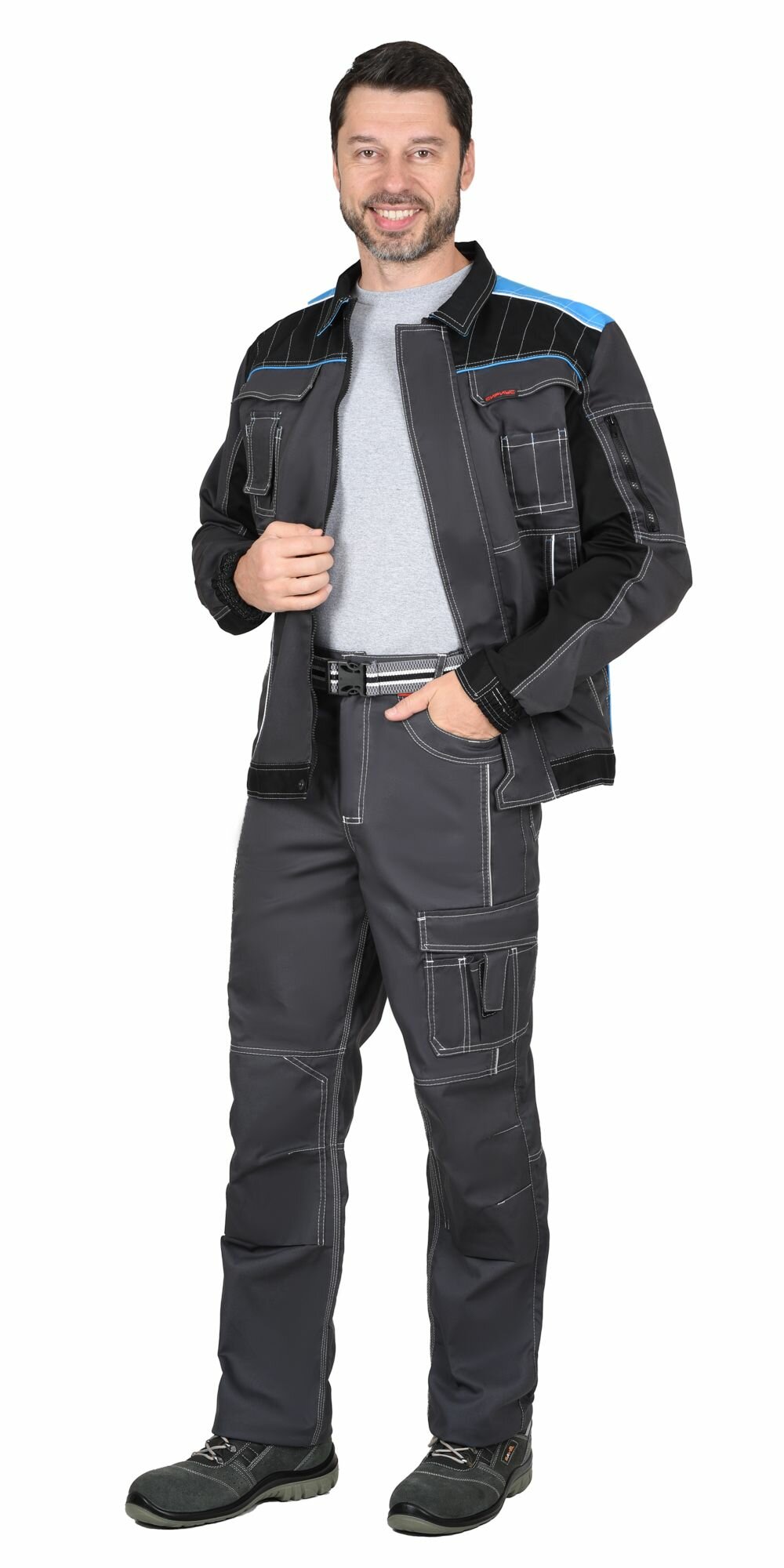 Куртка спортивная СИРИУС Базовая коллекция размер 52-54/170-176 серый