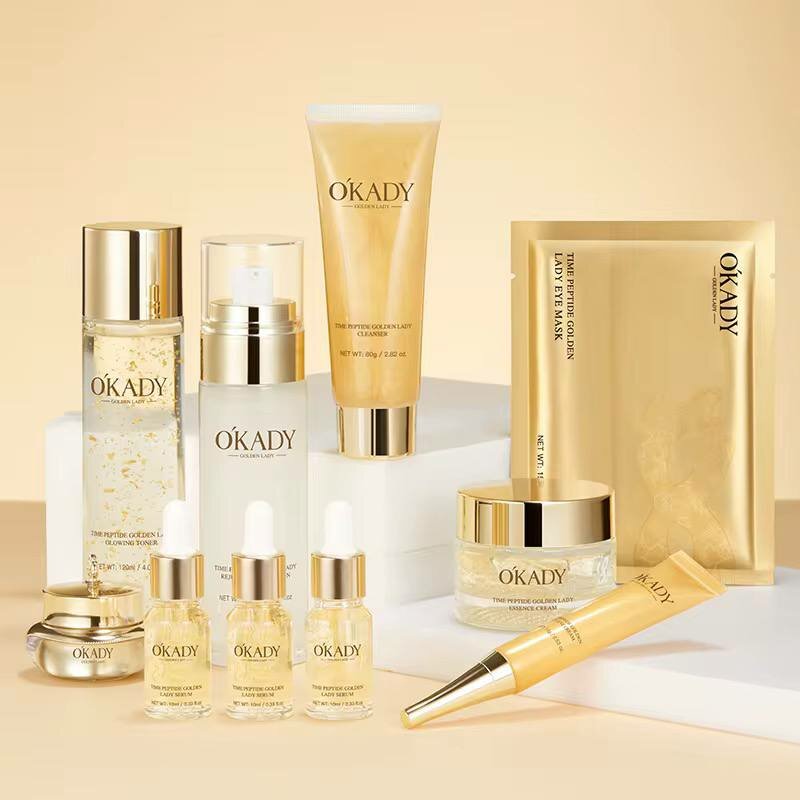 Подарочный набор OKADY "Golden Lady", для лица, 10 предметов