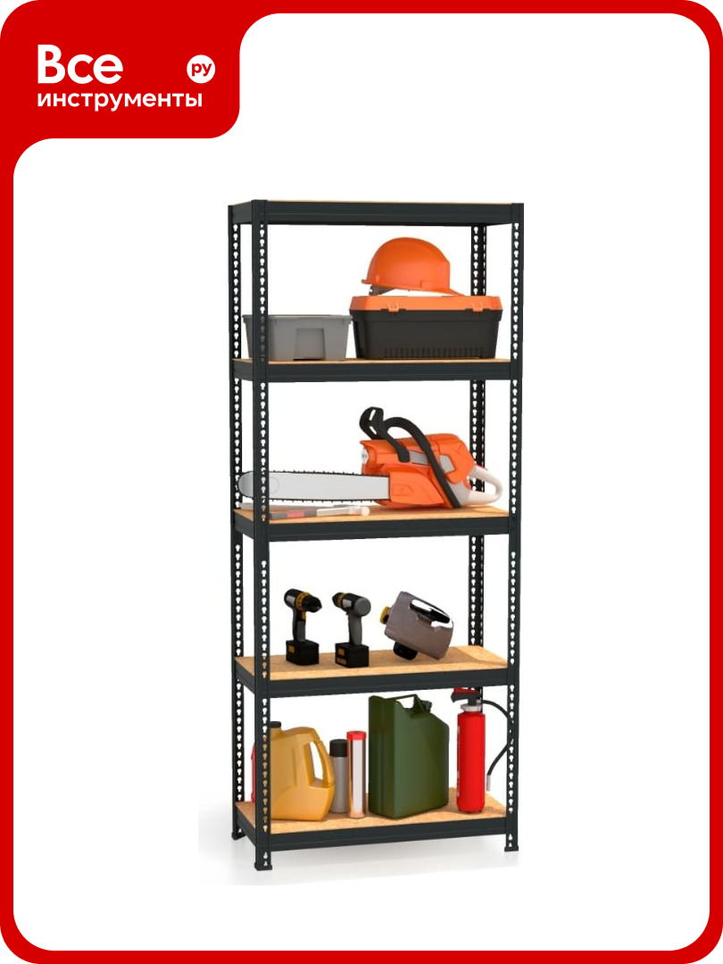 Стеллаж Металл Завод MZ PROFIL 5 RAL9011 на заклепках 180х90х40х5