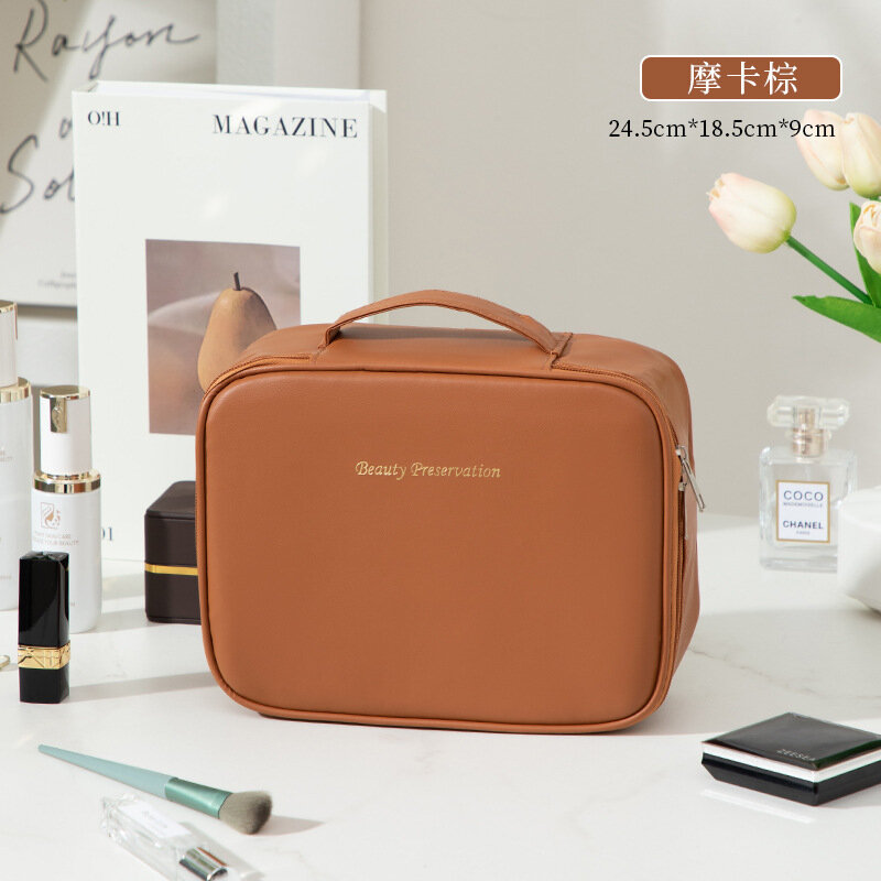 Косметичка ширина: 9 см., высота: 18 см., длина: 24 см., , коричневый — фото 1