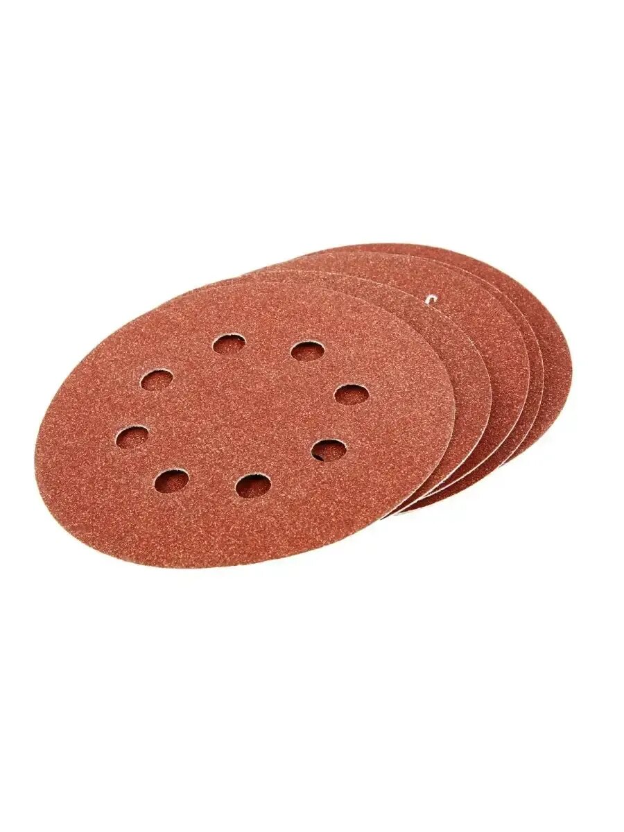 Абразивный круг на липучке 125мм Р100 с отв 10шт 35755