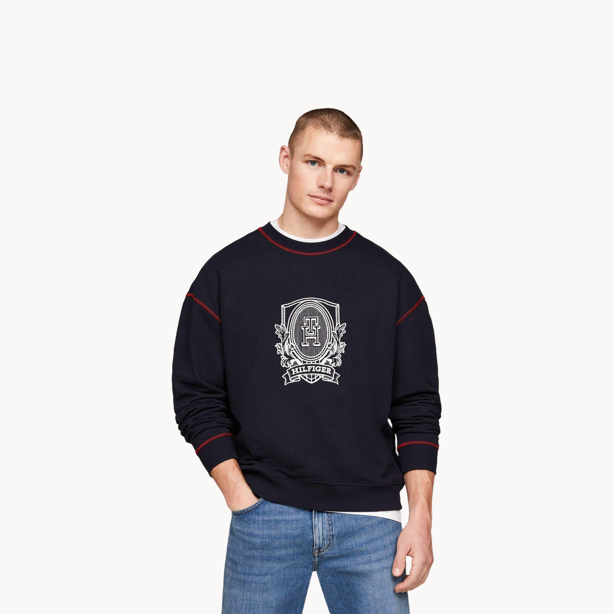 Свитшот TOMMY HILFIGER, размер M, , синий — фото 1