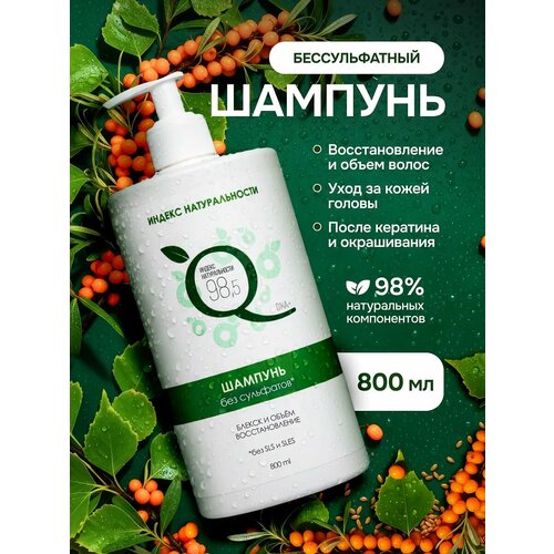 Шампунь безсульфатный универсальный для всех типов волос 800 ml Индекс Натуральности