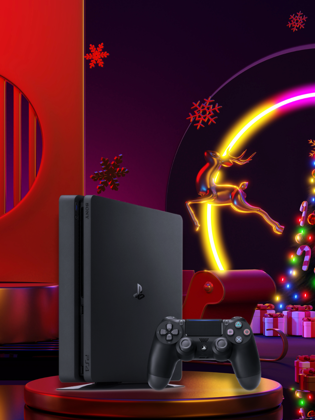 Игровая консоль PlayStation 4 Slim, 1TB, 4 джойстика и 15 игр в комплекте