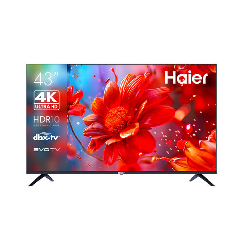43 Телевизор Haier 43 Smart TV S2 2024, черный 43 телевизор hyundai h led43bs5001 full hd черный смарт тв салют тв