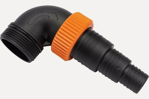 Изображение товара Отвод патрубок 25 - 32 - 40 x 1 1/2 (штуцер) для дренажного насоса с елочкой Угловой