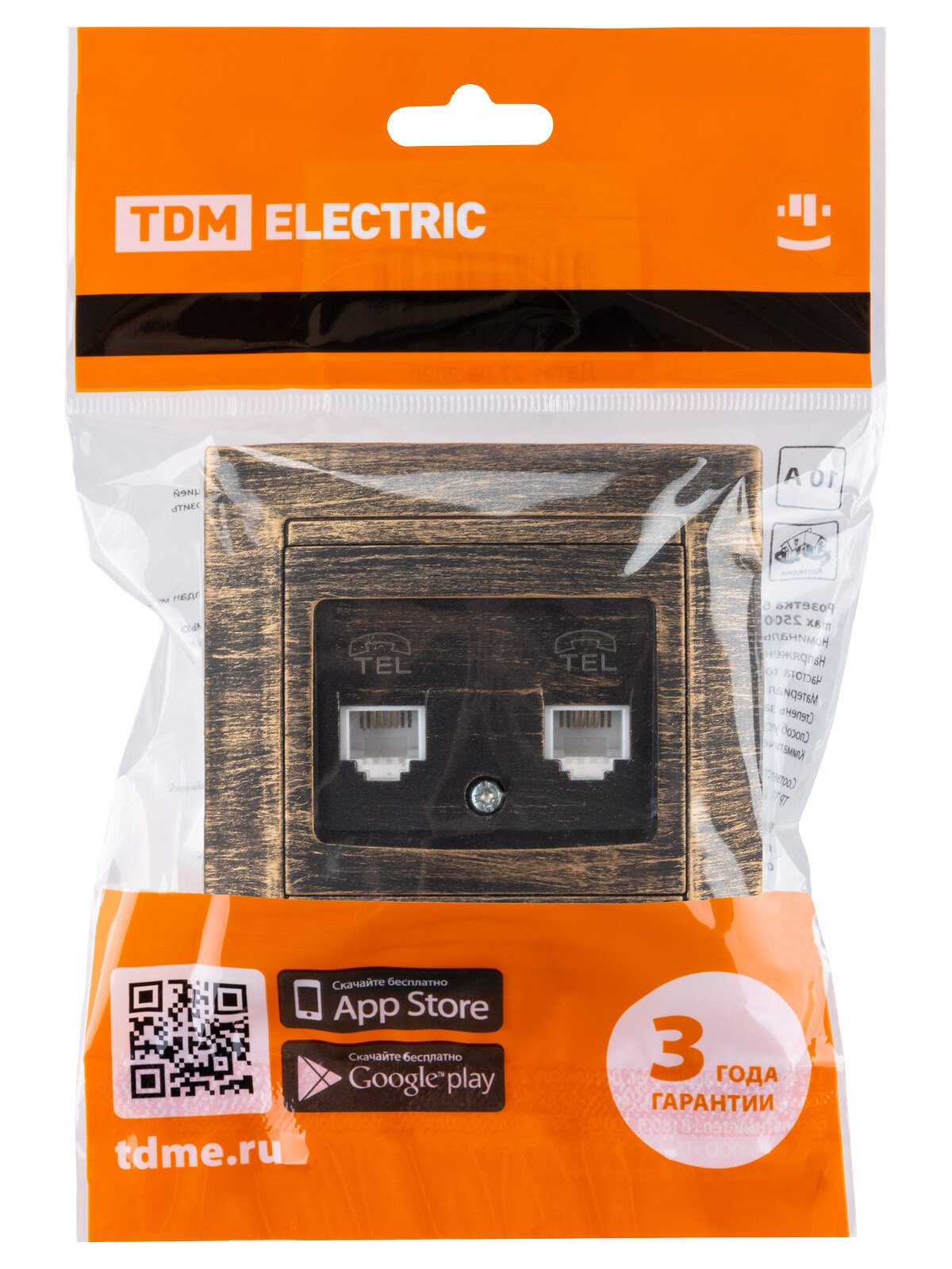 Розетка телефонная 2хRJ11 TDM Electric - фото №5