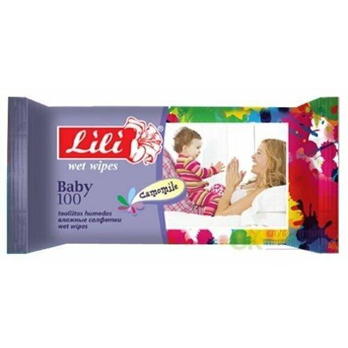 LILI Baby Wet Wipes - влажные салфетки 100шт с экстрактом ромашки с клапаном 210₽