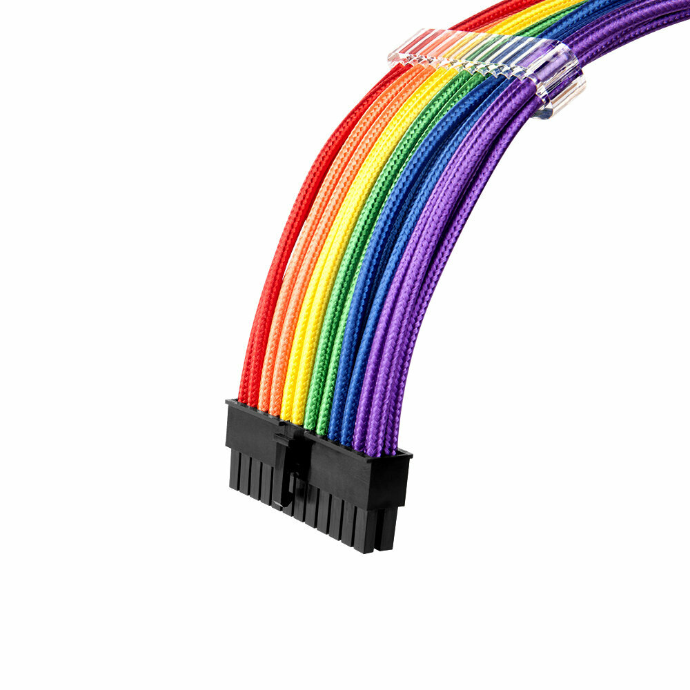 Комплект кабелей 1STPLAYER RB-001, 1x24pin, 1x(4+4)pin, 2x(6+2)pin, 2x6pin, 350mm, RAINBOW