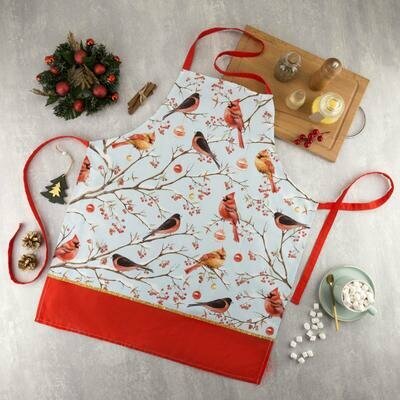 фото Фартук "Этель" Winter birds 60х70см, 100% хл, саржа 190 гр/м2