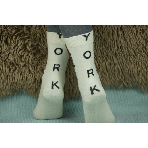 фото Носки шерстянки, размер 39/42, коричневый, белый