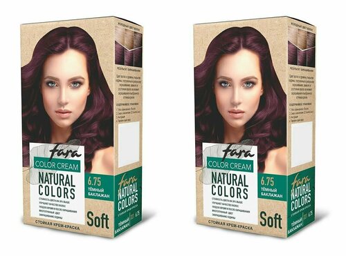 Fara Стойкая крем-краска для волос Natural Color Soft 321 темный баклажан, 90 мл, 2 шт