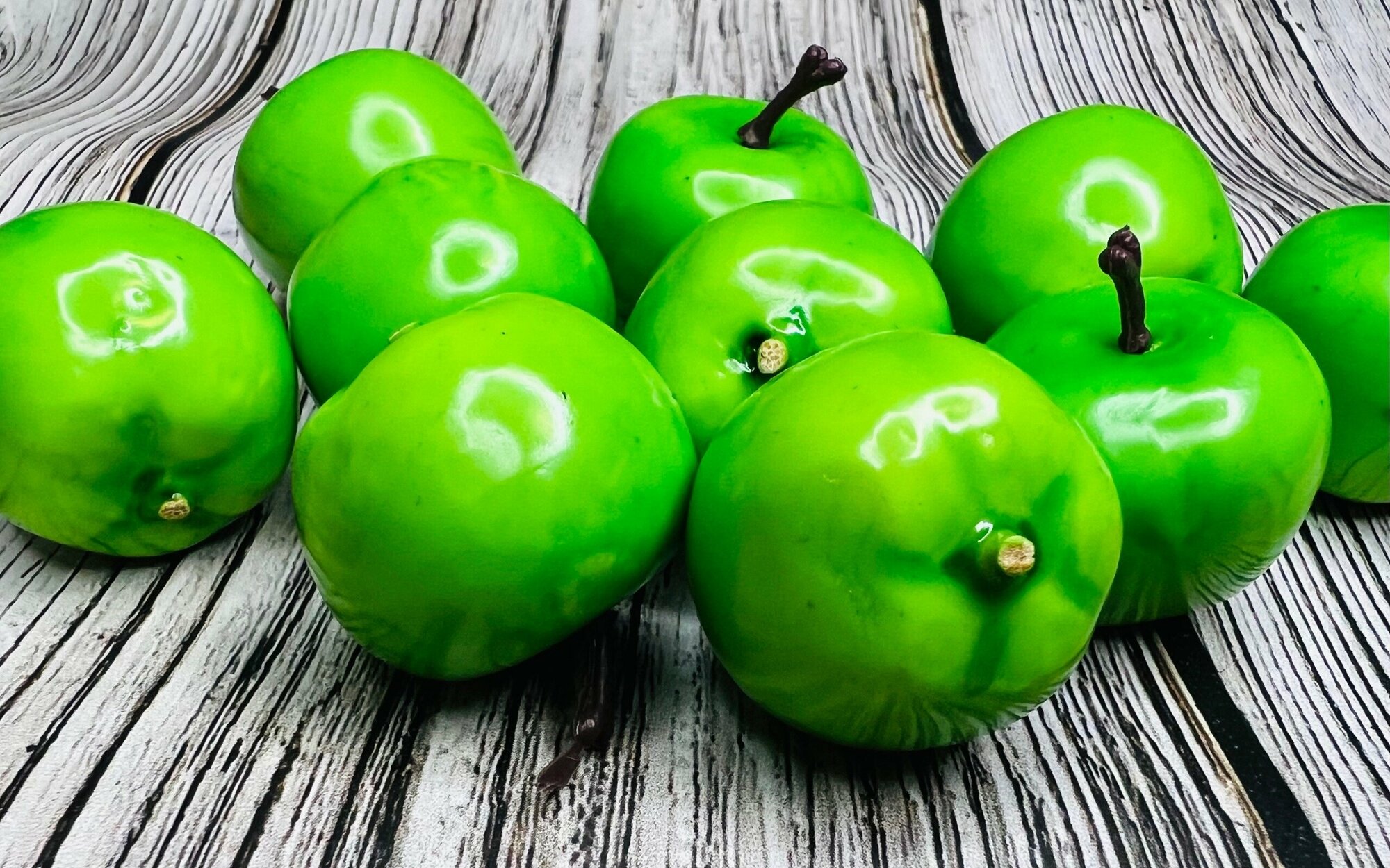 Искусственные фрукты для декора "Яблоко" 30х35 мм зеленое / Муляж фруктов 5 шт.