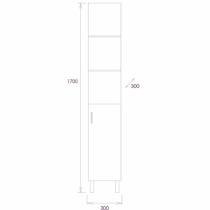 Пенал подвесной Onika ТИМБЕР 30.01 белый мат./дуб сонома 403066 - фото №20