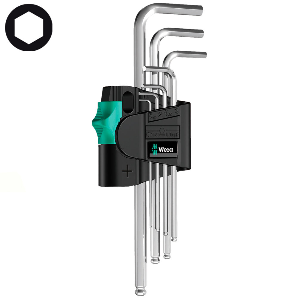 Набор Г-образных ключей, метрических, хромированных 950 PKL/7 SM N 022181, WERA WE-022181