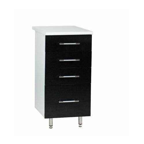 Рабочий стол 40 черный металлик (4ящика) фасад МДФ, столешница цвет (сахара)