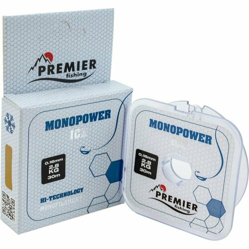 фото Леска premier fishing monopower ice 0,16мм 30м clear nylon pr-mi-t-016-30