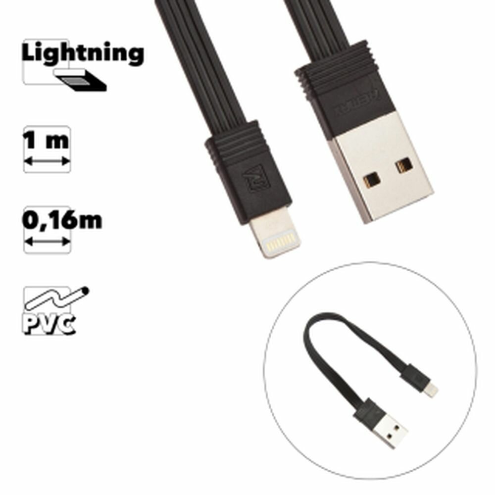 USB кабель Remax Tengy Series Cable RC-062i для смартфона Apple Lightning 8-pin, черный