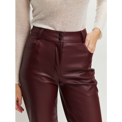 фото Брюки дудочки wonderclo, размер l, бордовый